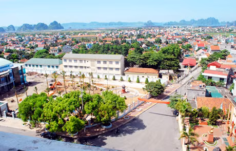 Một góc phường Cẩm Phú nhìn từ trên cao. Ảnh: Công Thành