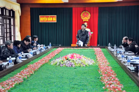 Đồng chí Nguyễn Văn Đọc Chủ tịch UBND tỉnh kết luận tại buổi làm việc với huyện Đầm Hà.