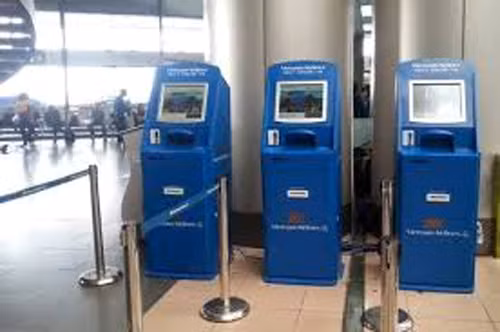 Kiosk check in của Vietnam Airlines đặt tại sân bay