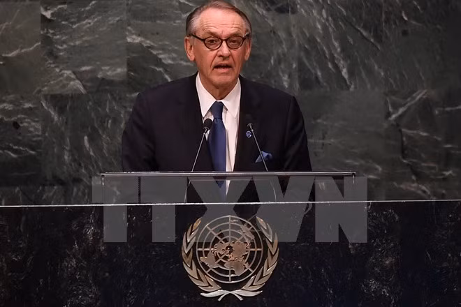  Phó Tổng thư ký Liên hợp quốc Jan Eliasson phát biểu tại hội nghị. (Nguồn: AFP/TTXVN)