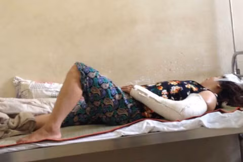 Chị Thu đang điều trị tại bệnh viện.