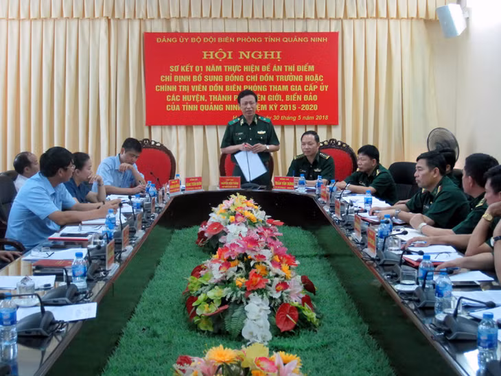 Thiếu tướng Nguyễn Tiến Thắng, Chủ nhiệm Chính trị BĐBP Việt Nam phát biểu kết luận hội nghị 