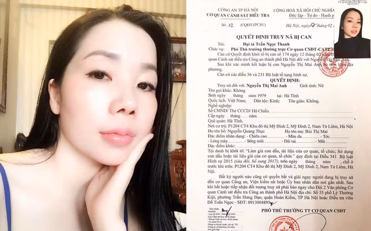  Cơ quan điều tra Công an Hà Nội quyết định truy nã Nguyễn Thị Mai Anh