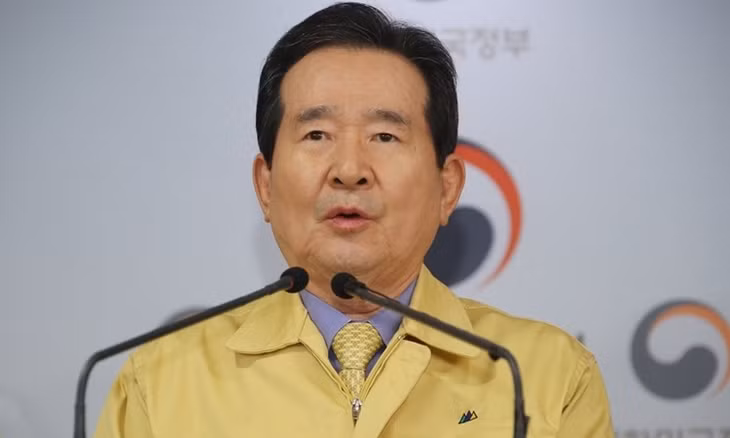 Thủ tướng Hàn Quốc Chung Sye-kyun phát biểu tại Seoul ngày 21/3. Ảnh: Yonhap.