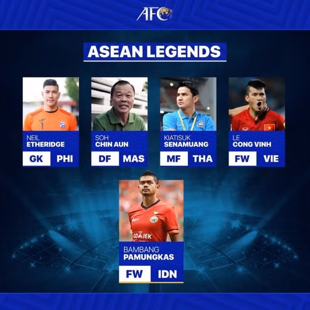  AFC bình chọn top 5 huyền thoại của bóng đá Đông Nam Á.