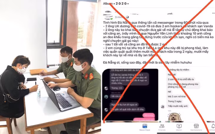Phòng an ninh chính trị làm việc với người đăng tin sai sự thật.