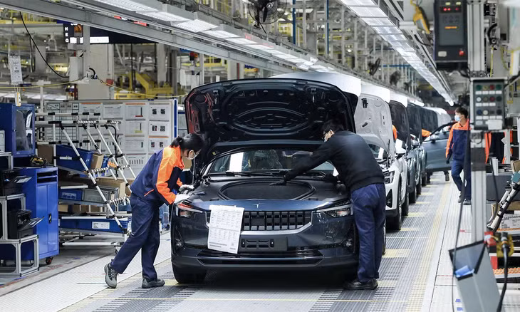 Dây chuyền sản xuất của Polestar trong một nhà máy ở Lộ Kiều, Trung Quốc. Ảnh: Plostar.
