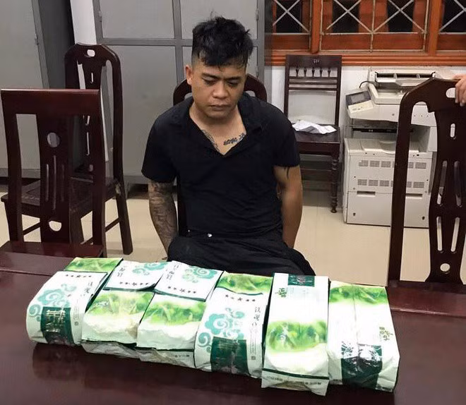 Đối tượng Tạ Văn Cường tại cơ quan công an.