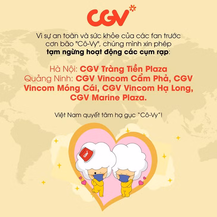Hình ảnh được đăng tải trên trang fanpage của CGV Việt Nam.
