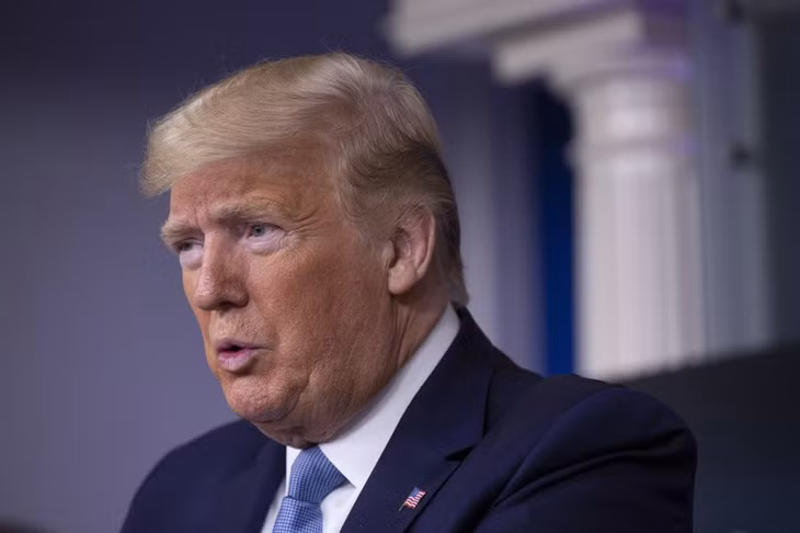 Tổng thống Mỹ Donald Trump trong buổi họp báo ở Nhà Trắng ngày 21/3. Ảnh: EPA