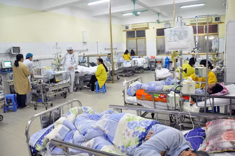 Khoa Hồi sức cấp cứu Bệnh viện Đa khoa tỉnh vẫn còn rất đông các bệnh nhân.