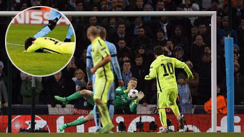 Messi không thể chiến thắng được thủ thành Joe Hart trên chấm phạt đền