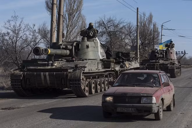 Xe tăng của quân đội Ukraine. (Nguồn: AP)