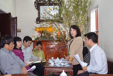 Đồng chí Vũ Thị Thu Thuỷ, Phó Chủ tịch UBND tỉnh phát biểu chỉ đạo tại buổi kiểm tra