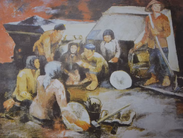 "Lập Công hội Đỏ" - Tranh sơn dầu của họa sĩ Bùi Đình Lan.