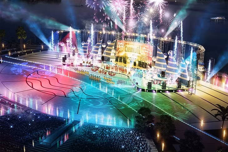 Đây sẽ là nơi diễn ra sự kiện Lễ công bố Năm Du lịch quốc gia 2018 và Chương trình Carnaval Hạ Long 2018. (Ảnh: Phối cảnh sân khấu sự kiện)