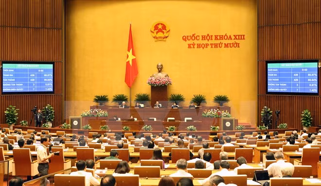 Toàn cảnh kỳ họp thứ 10 của Quốc hội khóa XIII. (Nguồn: TTXVN)