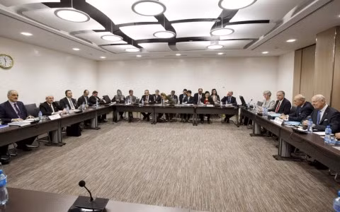 Hình ảnh cuộc đàm phán về hòa bình của Syria tại Geneva. Ảnh Reuters