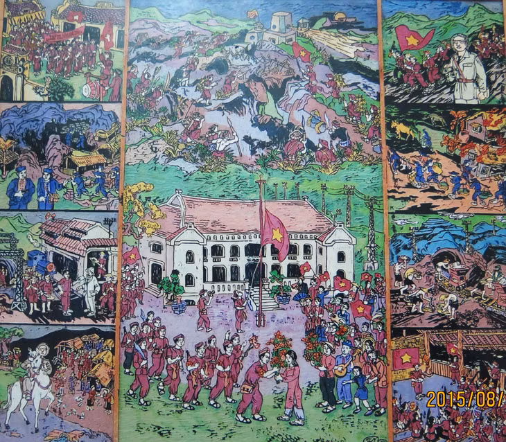 Giành chính quyền ở Quảng Yên. Tranh của họa sĩ Vũ Tư Khang.