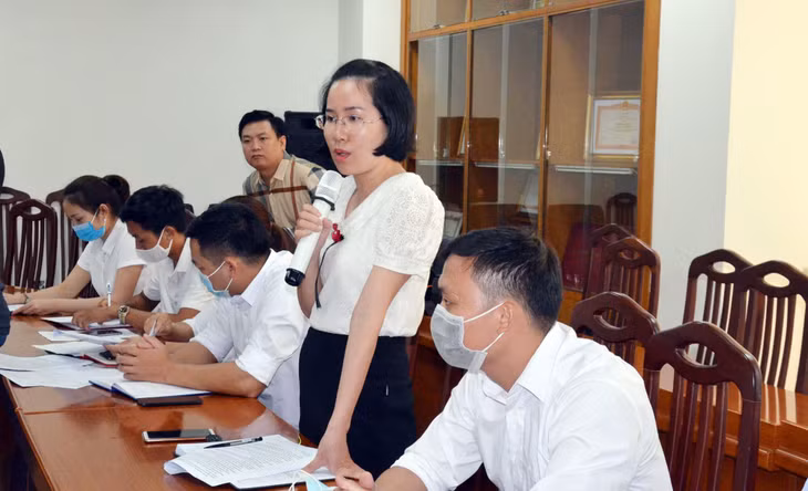 Đội viên Đề án 500 phát biểu ý kiến tại hội nghị. 