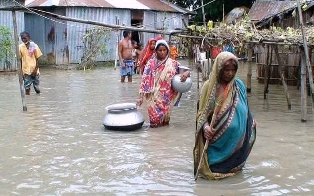 Lũ lụt ở Bangladesh. Ảnh: Dahka Tribune.