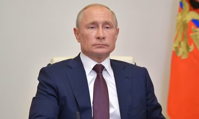 Tổng thống Putin tại hội nghị trực tuyến ở Moskva hôm 3/7. Ảnh: AP.