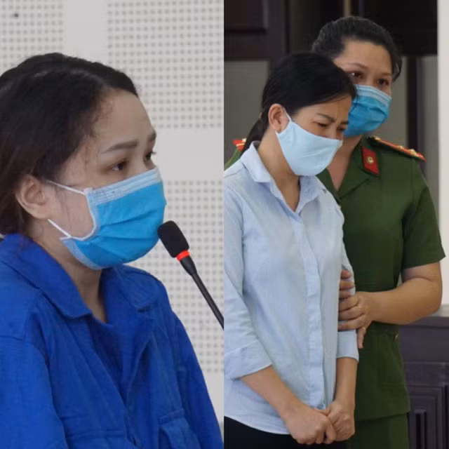 Bị cáo Trinh (trái) và bị cáo Diễm (Ảnh: Người lao động)
