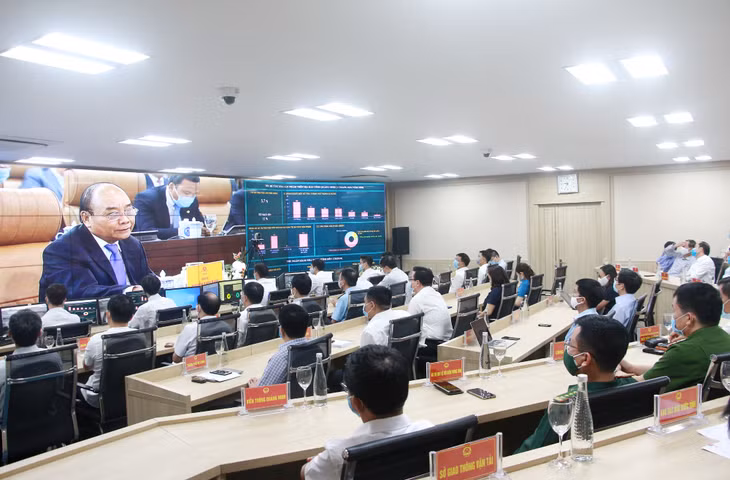 Quang cảnh lễ khai trương hệ thống thông tin báo chí quốc gia, trung tâm thông tin, chỉ đạo điều hành của Chính phủ, Thủ tướng Chính phủ. Ảnh: Mạnh Trường