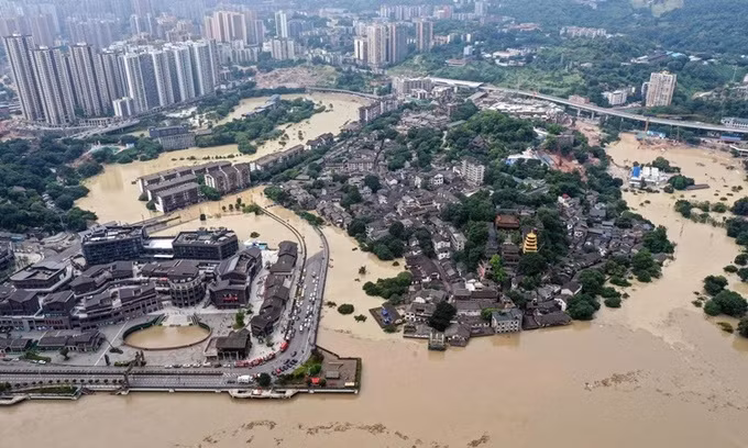 Thành phố Trùng Khánh, phía tây nam Trung Quốc, ngày 19/8. Ảnh: AFP.
