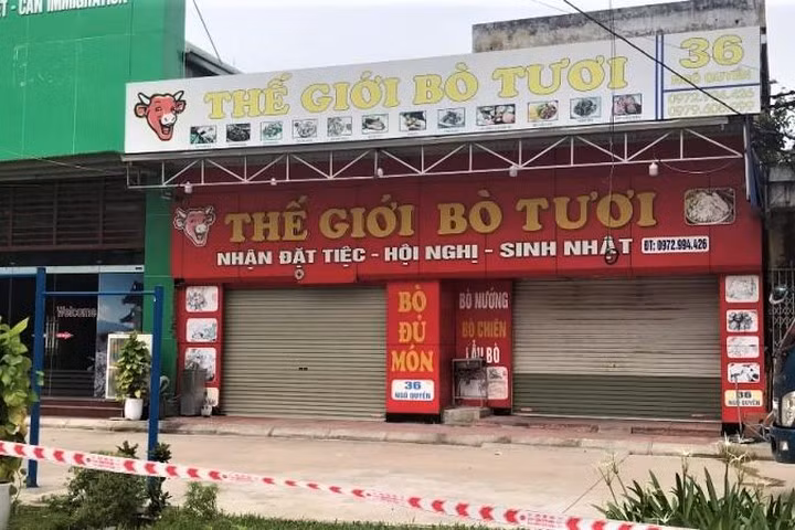 Nhà hàng Thế giới bò tươi ở số 36 Ngô Quyền (TP Hải Dương) - nơi ông V.D.B làm việc. Ảnh: Báo Nhân Dân điện tử.