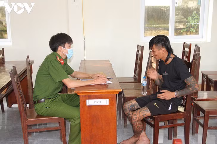  Đối tượng Lê Anh Văn tại cơ quan điều tra.
