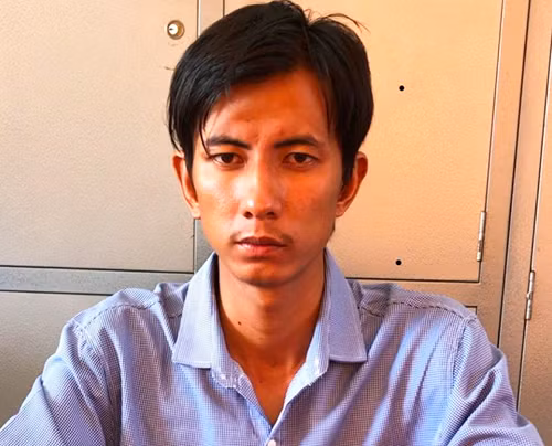 Nghi phạm tại cơ quan điều tra. Ảnh: Công an Long An.
