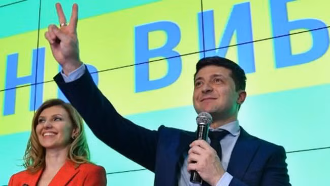 Diễn viên hài, ứng viên Tổng thống Ukraina Volodymyr Zelensky. (Ảnh: AP)