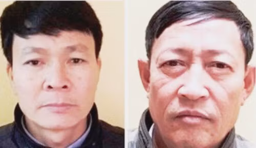2 cựu chủ tịch xã Ngũ Phúc, Nguyễn Hữu Quân (trái) và Nguyễn Đức Toàn (phải).