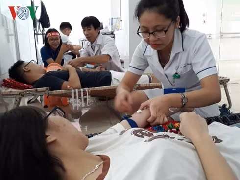 Hàng trăm đơn vị máu được bổ sung để hỗ trợ các bệnh nhi tan máu bẩm sinh tại bệnh viện Sản nhi Quảng Ninh (Ảnh: Vũ Miền/VOV-Đông Bắc)