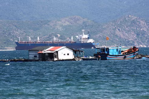 Những người Trung Quốc nuôi cá bè trên vịnh Cam Ranh (Khánh Hòa). Ảnh: Nguyễn Nam Anh.