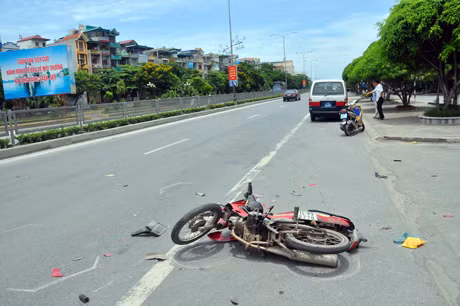 Hiện trường vụ tai nạn giao thông.
