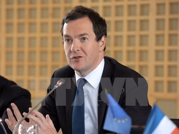Bộ trưởng Tài chính Anh George Osborne trong cuộc họp báo tại hội nghị. (Ảnh: AFP/TTXVN)