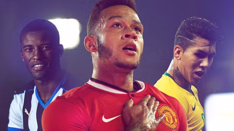 Depay (áo đỏ) là tân binh được WhoScored chấm điểm cao nhất