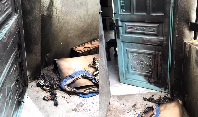 Sau khi bị đánh nhập viện cấp cứu, nhà chị N. tiếp tục bị phóng hoả. 