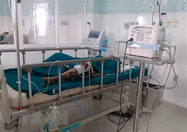 Chị Tô Thị Thanh Xuân được cấp cứu tại Bệnh viện Đa khoa tỉnh Kon Tum song đã tử vong do vết thương quá nặng