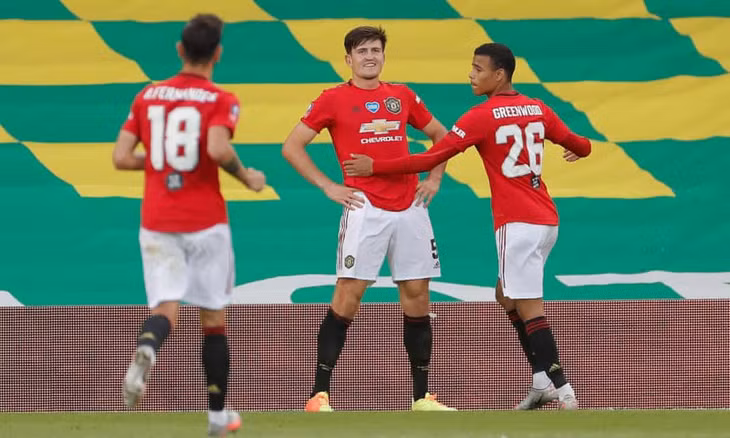 Harry Maguire tỏa sáng trong hiệp phụ, đưa MU vào bán kết FA Cup. (Ảnh: Getty)