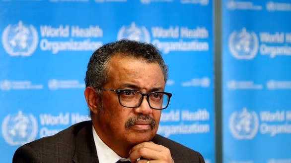 Tổng giám đốc Tổ chức Y tế thế giới (WHO) Tedros Adhanom Ghebreyesus tham dự một cuộc họp báo - Ảnh: AFP