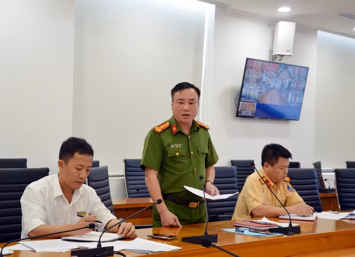 Đại diện Công an tỉnh phát biểu