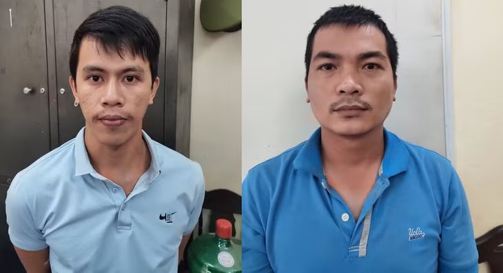 Đối tượng Nguyễn Tấn Linh (trái) và Phạm Văn Đoàn.