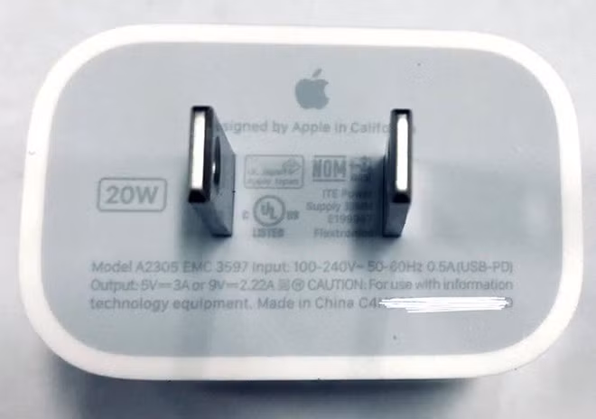 Bộ sạc iPhone năm nay sẽ cung cấp công suất lên đến 20W? ẢNH CHỤP MÀN HÌNH