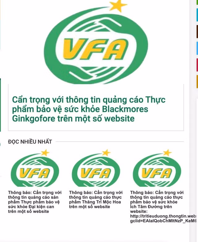TPCN quảng cáo vi phạm.
