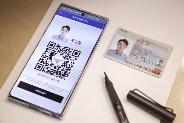 Bằng lái xe điện tử thay thế cho bằng lái xe vật lý thông thường (Ảnh: SK Telecom)