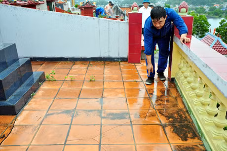 Khu C1, nghĩa trang Đèo Sen phường Hà Khánh xuất hiện rạn nứt lớn.
