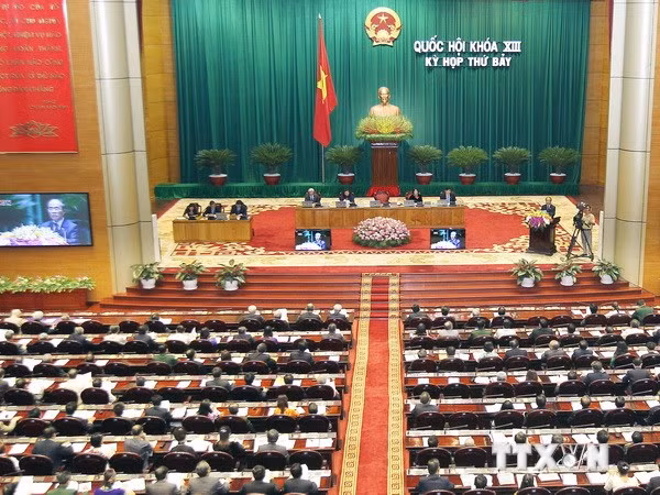 Toàn cảnh khai mạc Kỳ họp thứ 7, Quốc hội khóa XIII. (Ảnh: Nhan Sáng/TTXVN)
